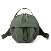 Dark green Fashionable Round Crossbody Bag with Water-Resistant Nylon and Multi-Pocket Design for Daily Travel Lightweight Hands-Free Storage Solution for Local Professionals