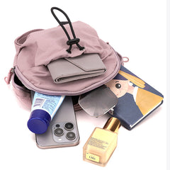 Yellow Fashionable Round Crossbody Bag with Water-Resistant Nylon and Multi-Pocket Design for Daily Travel Lightweight Hands-Free Storage Solution for Local Professionals