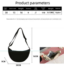 Light green Lightweight Nylon Crossbody Bag – Compact Saddle Style with Adjustable Strap for Everyday Use