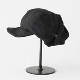 Oversized Slouchy Newsboy Cap - Vintage Japanese Style Baker Boy Hat - Soft Textured Fabric - Black (Adjustable 54-60cm)