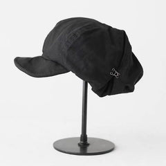 Oversized Slouchy Newsboy Cap - Vintage Japanese Style Baker Boy Hat - Soft Textured Fabric - Black (Adjustable 54-60cm)