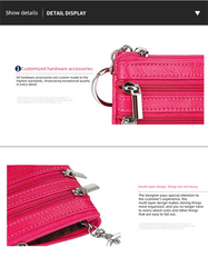 Genuine Leather Coin Purse Mini Wallet with Triple Zipper Pockets Key Ring Holder Pouch for Cash & Cards - Lavender purple