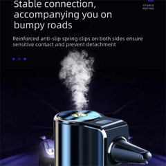 Golden Car Vent Air Freshener Diffuser (Includes a 10ml empty essential oil bottle) 3-Speed Adjustable Aroma Atomiser – Compact Aluminum Alloy USB Essential Oil Car Fragrance Clip