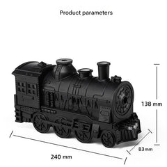 White Retro Train Aromatherapy Humidifier - 300ml Ultrasonic Cool Mist Diffuser with Jellyfish Smoke Ring, LED Night Light for Bedroom Office Desk Decor