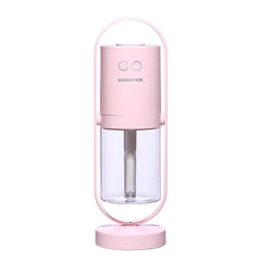 Pink 360 Rotating USB Humidifier with Star Projector - 200ml Portable Cool Mist Maker, Quiet Desktop Air Diffuser for Bedroom and Office