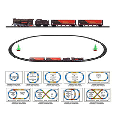Electric Classic Toy Train Set Vehicle Rail Track Carriages Kids