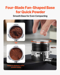 VEVOR 53mm Coffee Distributor 2-in-1 Adjustable Espresso Distributor for Home