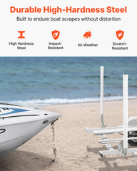 VEVOR Boat Trailer Guide, 1219.2mm Adjustable Design Trailer Guide Poles, 2PCS High-Hardness Steel Trailer Guide-Ons, Trailer Guides with PVC Pipes, for Ski Boat, Fishing Boat or Sailboat Trailer