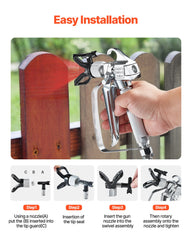 VEVOR Airless Paint Spray Gun 3600PSI High Pressure Airless Spray Gun with 5Tips