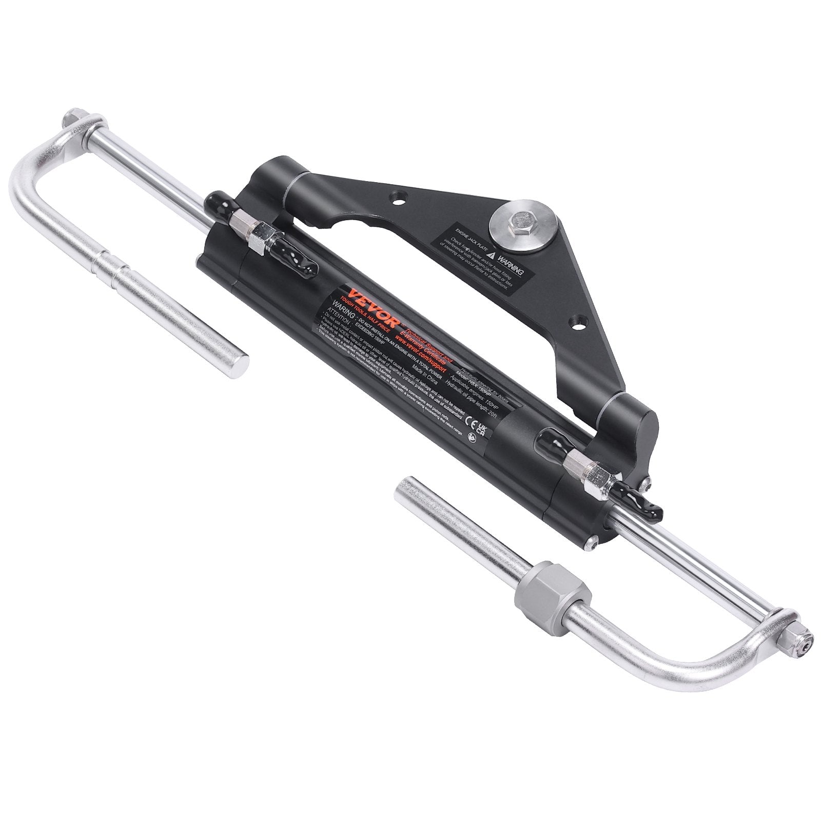 VEVOR 150HP Hydraulic Outboard Steering Kit Boat Marine System, Built-in Two-Way Lock Cylinder, 150HP Pump and High-Strength Nylon Hose for Single Station, Single-Engine use