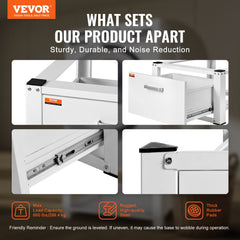VEVOR Laundry Pedestal 686mmmW x 366mmH, Washer And Dryer Base Stand Platform Universal Fit 299kg Capacity, Heavy Duty Multi-Functional Base for Washing Machine with Drawer & Rich Accessories