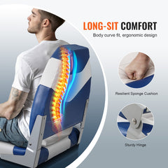 VEVOR Boat Seats, 555 mm High Back Boat Seat, Folding Boat Chair with Thickened Sponge Padding and Hinge, Fold-Down Boat Captain Chairs for Fishing Boat, Sightseeing Boat, Speedboat, Canoe, 2-Pack