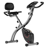 VEVOR Folding Exercise Bike, Foldable Fitness Stationary Bike, Adjustable Magnetic Resistance Stationary Bike, Upright Indoor Cycling Bike for Home Gym Workout, Comfortable Seat Cushion, LCD Monitor
