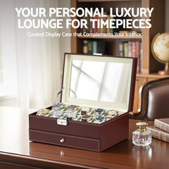 Embellir 12 Grids Watch Box Organizer Case Jewelry Display Storage Showcase