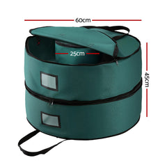 Jingle Jollys Christmas Garland Wreath Storage Bag 2-Tier Ornaments Holder 60cm