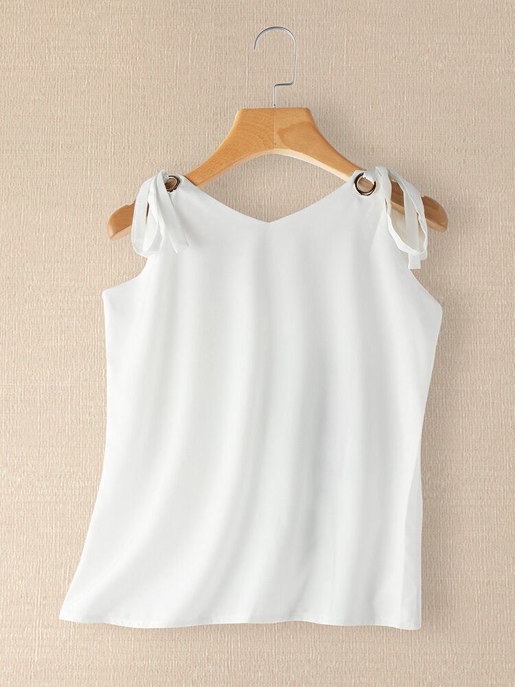 Printed Straps Casual Sleeveless Tank Top