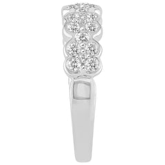 18KT White Gold 0.75ctw Round Diamond Multi Row Ring