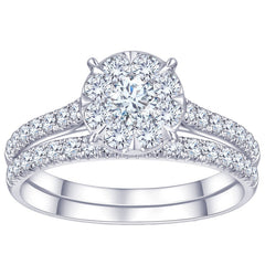 18KT White Gold 1.20ctw Diamond Ring With 0.30ctw Centre