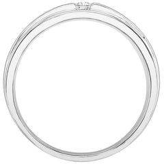 18KT White Gold Round Brilliant Cut 0.10ctw Men's Diamond Ring
