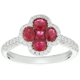 18KT White Gold Ruby And Diamond Ring