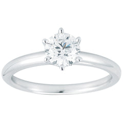 18KT White Gold Round Brilliant Cut 0.30ctw Diamond Solitaire Ring