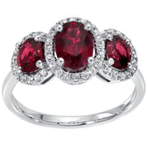 18KT White Gold Ruby And Diamond Ring