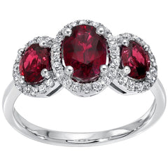 18KT White Gold Ruby And Diamond Ring