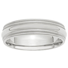 Platinum Men's Comfort Fit Milgrain Band