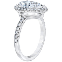 Platinum 3.46ctw Pear And Round Brilliant Cut Diamond Ring