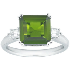 18KT White Gold Tourmaline And Diamond Ring