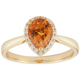 18KT Yellow Gold Citrine And Diamond Ring