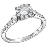 18KT White Gold 0.91ctw Round Diamond Bridal Set