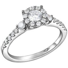 18KT White Gold 0.91ctw Round Diamond Bridal Set