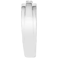 18KT White Gold Round Brilliant Cut 0.10ctw Men's Diamond Ring