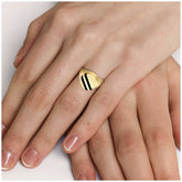 18KT Yellow Gold Round Plate Ring 3.8g
