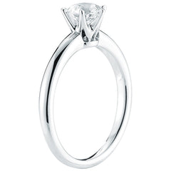 18KT White Gold Round Brilliant Cut 0.30ctw Diamond Solitaire Ring