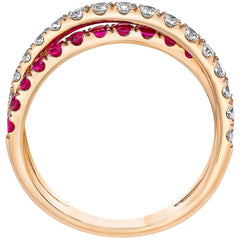 18KT Rose Gold Ruby And Diamond Ring
