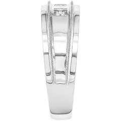 14KT White Gold Princess Cut 0.28ctw Diamond Men's Ring