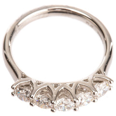 Platinum 1.00ctw Diamond 5 Round Stone Ring - Smartyez