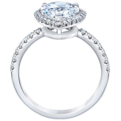 Platinum 3.46ctw Pear And Round Brilliant Cut Diamond Ring