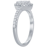 18KT White Gold 0.77ctw Pear And Round Brilliant Diamond Ring