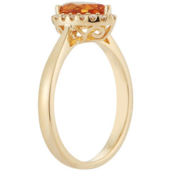 18KT Yellow Gold Citrine And Diamond Ring