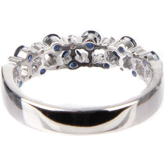 18KT White Gold 0.12ctw Diamond And Blue Sapphire Ring
