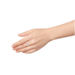 18KT White Gold 0.36ctw 3 Stone Cluster Diamond Ring