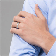 Platinum Men's Comfort Fit Milgrain Band