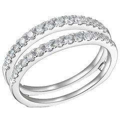18KT White Gold 1.00ctw Round Brilliant Cut Diamond Bridal Ring Set