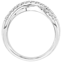 18KT White Gold Round Brilliant Cut 0.75ctw Diamond Wave Ring
