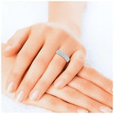 18KT White Gold 1.50ctw Round Diamond Double Row Band