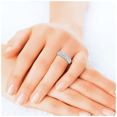 18KT White Gold 1.50ctw Round Diamond Double Row Band