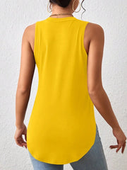 Frenchy Solid Curved Hem Tank Top